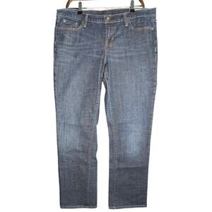 Gap 1969 Women 14R Dark Tint Straight Leg Jeans Stretch Mid Rise Red Tab Casual